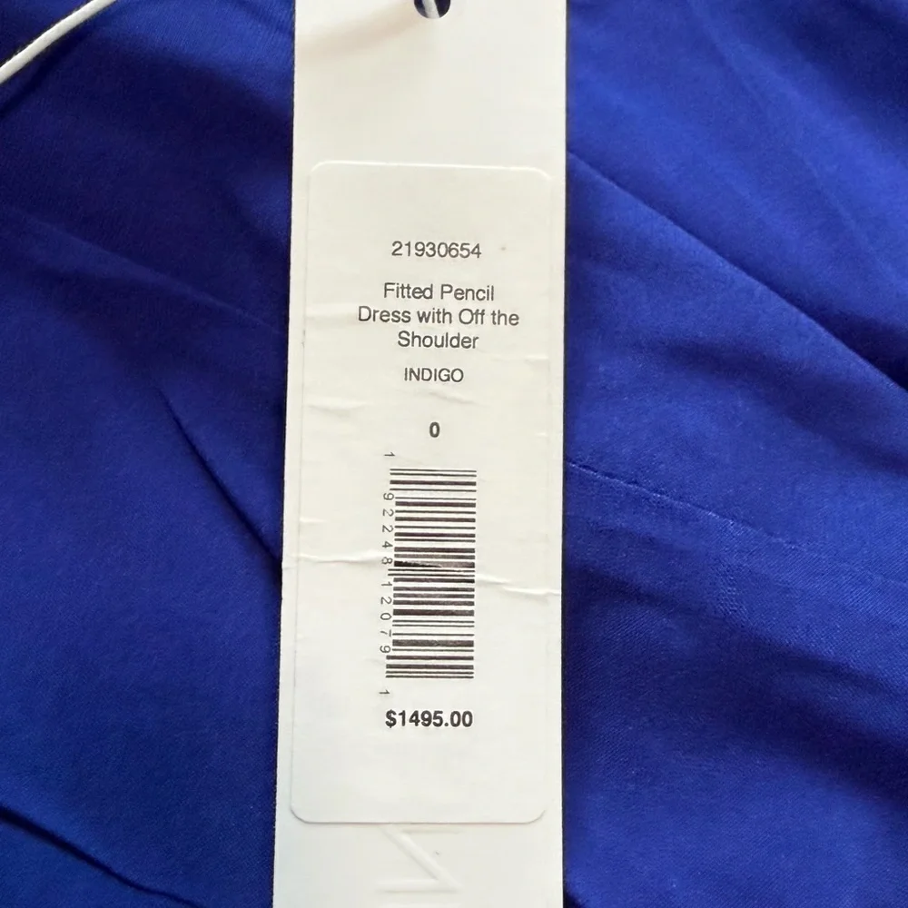 NWT Cushnie et Ochs Indigo Off Shoulder Tulle Pencil Dress - Size 0 - Picture 7 of 9